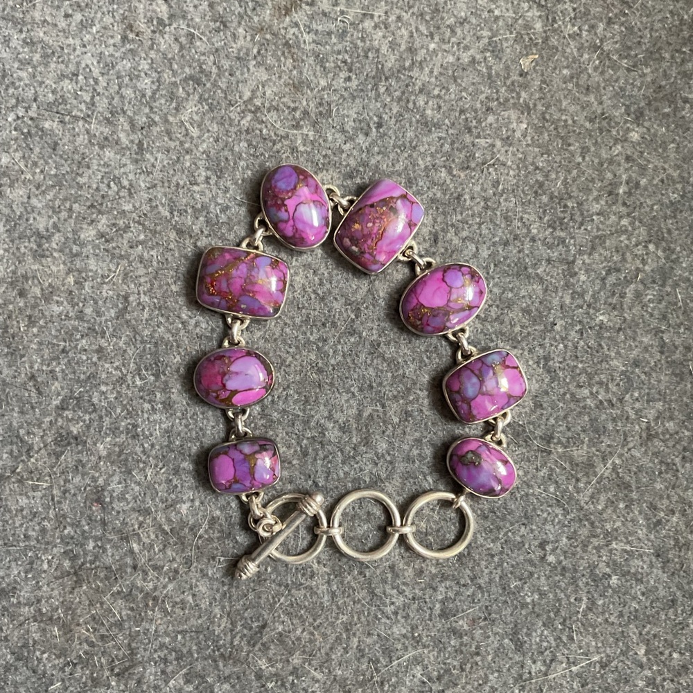 Sterling Silver Purple Stone Bracelet